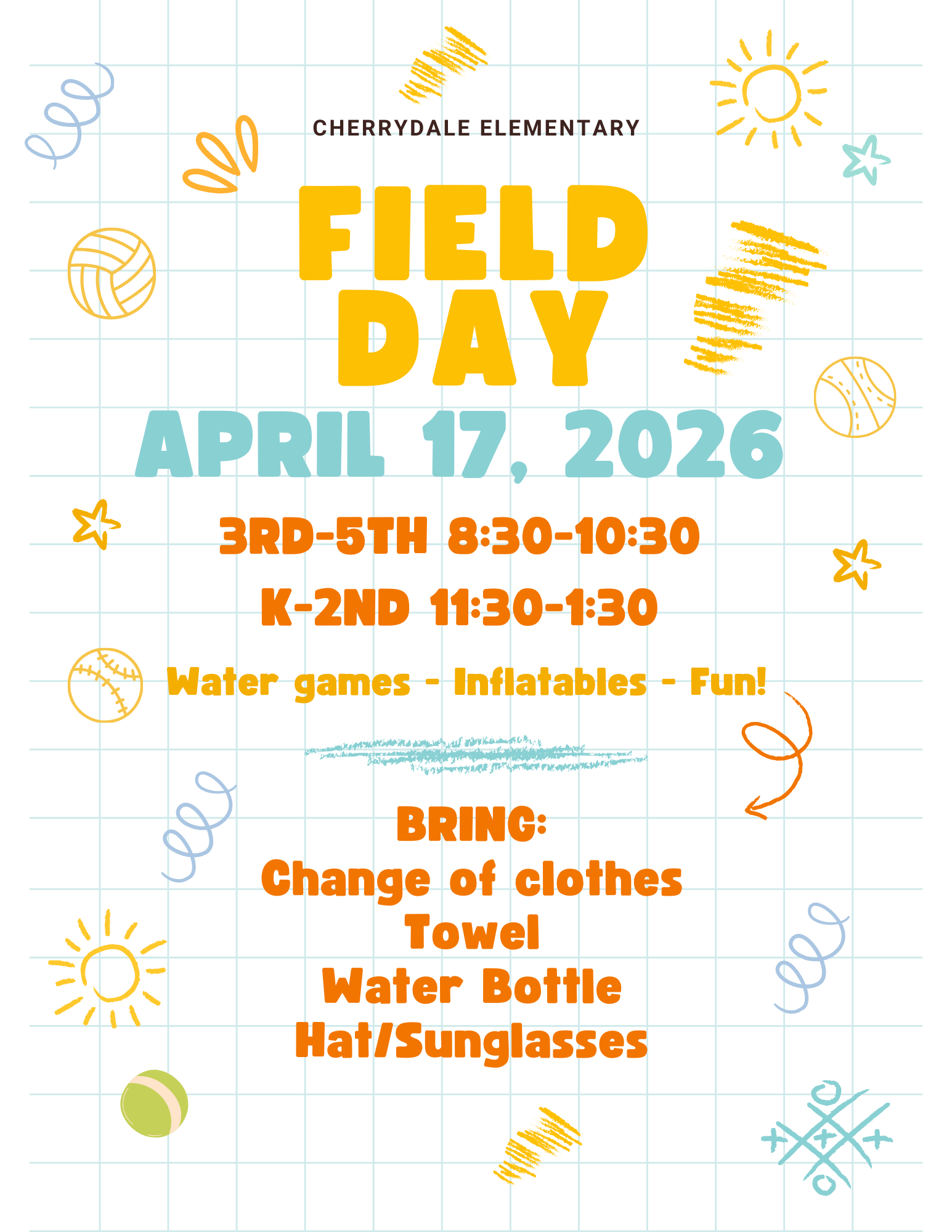 Get ready for Cherrydale's field day on Friday, April 17